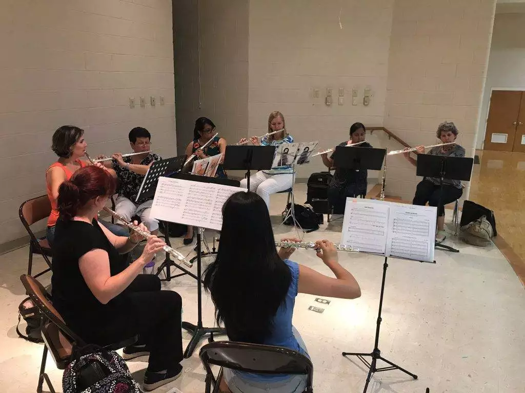Summerville Flute Choir rehearsing
